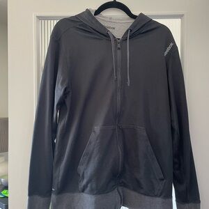 Reebok Men’s Black Hooded Full-Zip Sweatshirt